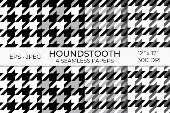Download Classic Houndstooth Plaid Digital Papers - Plaid digital paper Collection