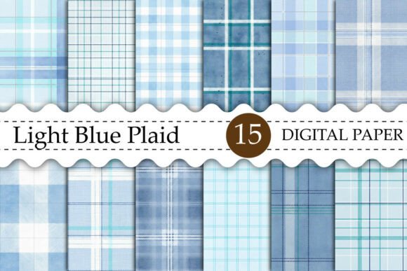 Download Light Blue Plaid Digital Paper - Plaid digital paper Collection