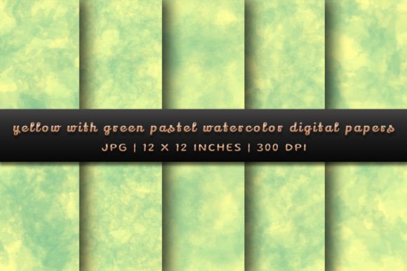 Download Yellow with Green Pastel Digital Papers - Premium Resources