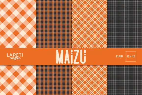 Download Plaid Digital Paper Orange Brown - Plaid digital paper Collection