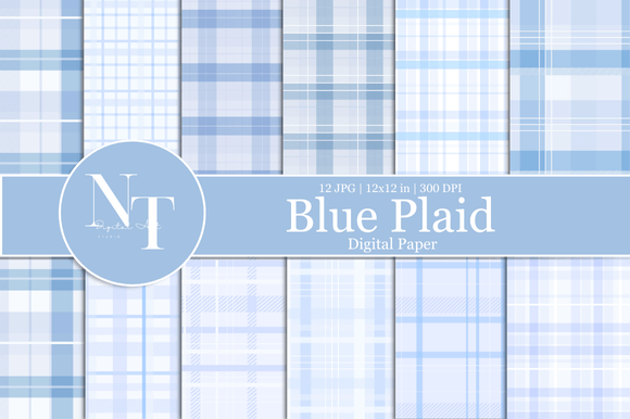 Download Baby Boy Blue Plaid Digital Paper - Plaid digital paper Collection