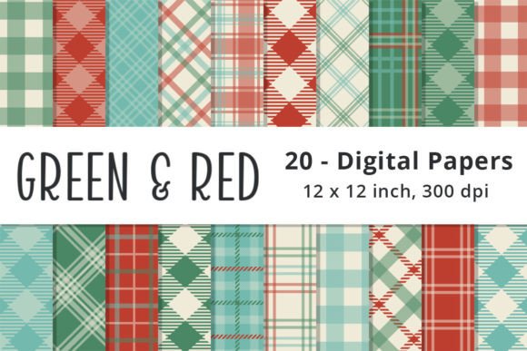 Download Red and Green Plaid Digital Paper - Plaid digital paper Collection