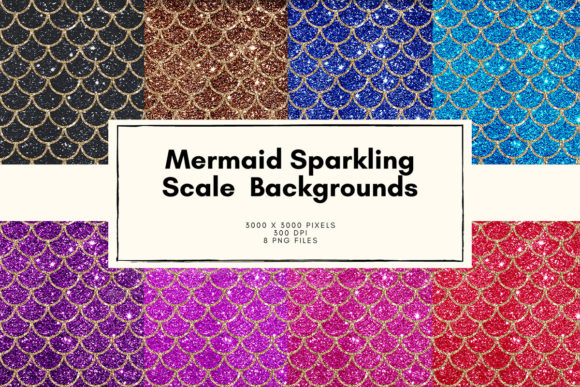 Download Gold Mermaid Colorful Digital Paper - Premium Resources