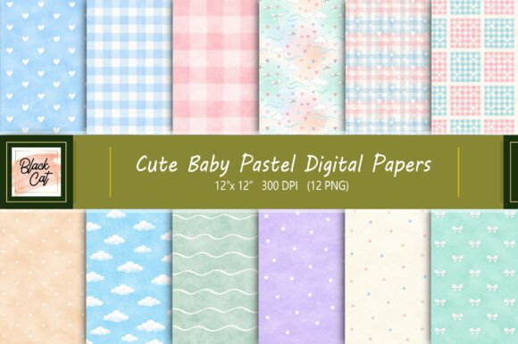 Download Cute Baby Pastel Digital Papers - Pastel digital papers Collection