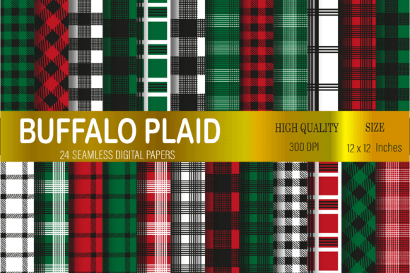 Download Christmas Buffalo Plaid Digital Paper - Plaid digital paper Collection