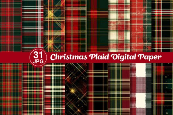 Download Christmas Plaid Digital Paper - Plaid digital paper Collection