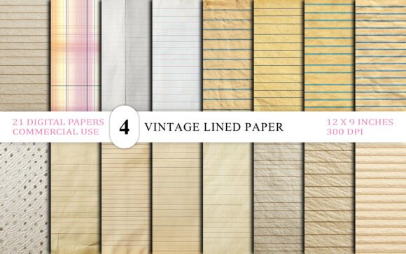 Download Vintage Lined Paper Texture Bundle - Texture Collection