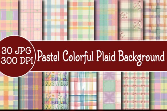 Download Pastel Colorful Plaid Digital Paper Bund - Plaid digital paper Collection