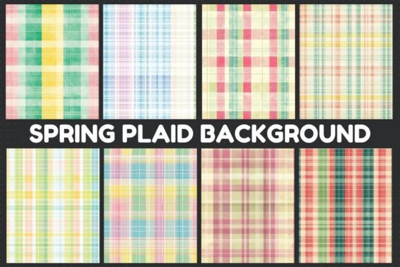 Download Spring Plaid Digital Paper Background - Plaid digital paper Collection