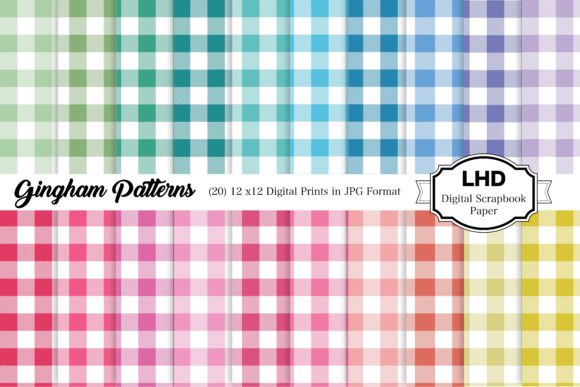 Download Rainbow Gingham Plaid Digital Papers - Plaid digital paper Collection