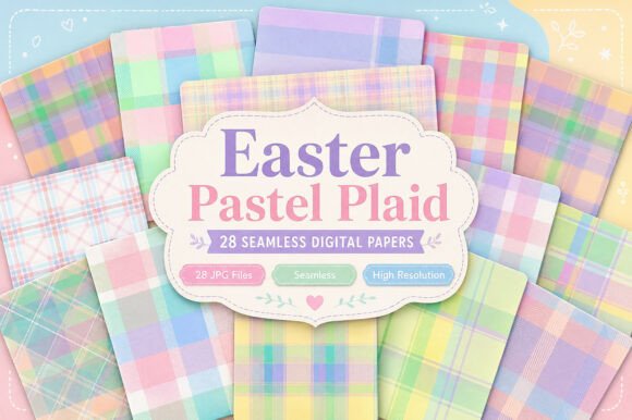 Download Easter Pastel Plaid Digital Paper Bundle - Plaid digital paper Collection