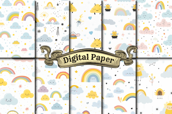 Download Rainbow Pastel Digital Papers - Premium Bundle